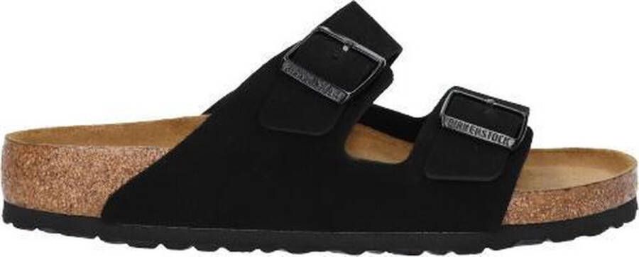 Birkenstock Arizona Slippers Black Regular-fit Zwart Suède