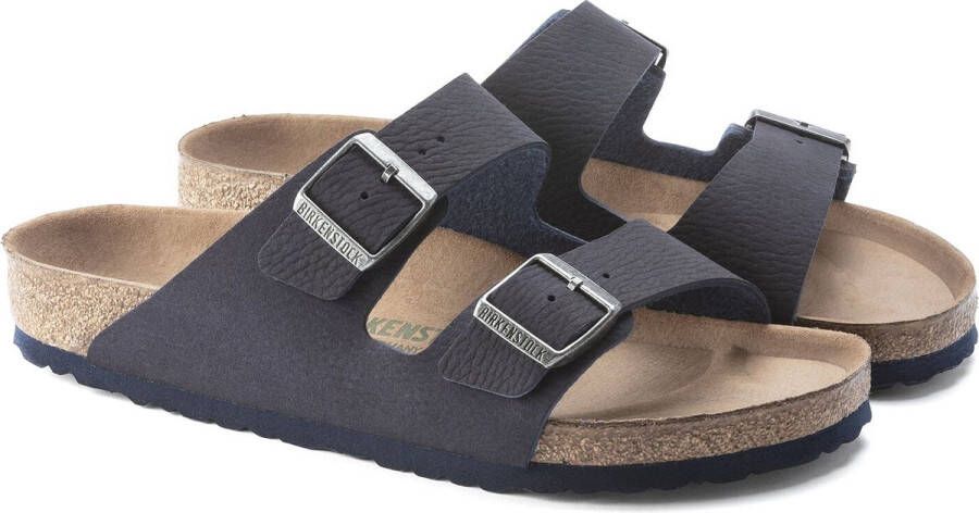 Birkenstock Arizona Slippers blauw Suede