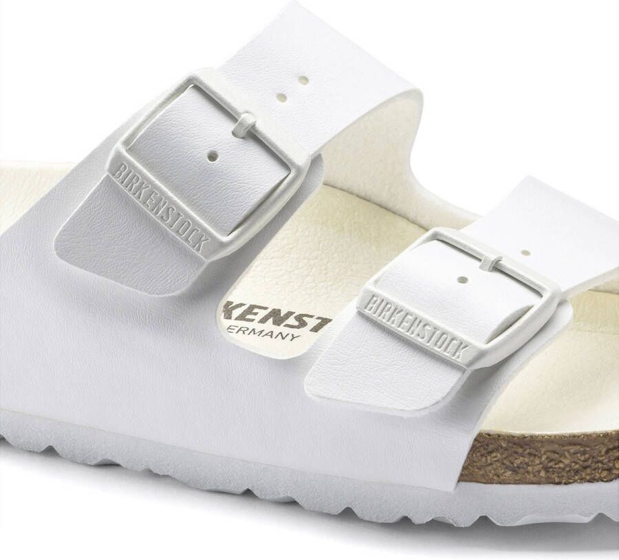 Birkenstock Arizona Slippers Triple White Narrow-fit Wit Imitatieleer