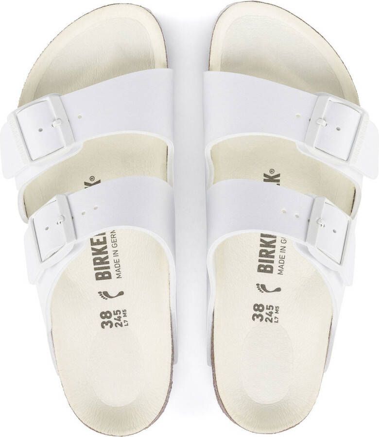 Birkenstock Arizona Slippers Triple White Narrow-fit Wit Imitatieleer