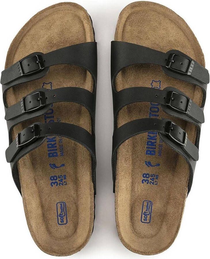 Birkenstock Florida Slippers Dames Zwart