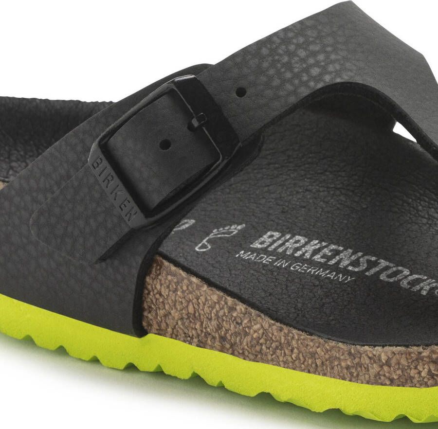 Birkenstock Gizeh Kids Slippers Desert Soil Black Lime Narrow-fit