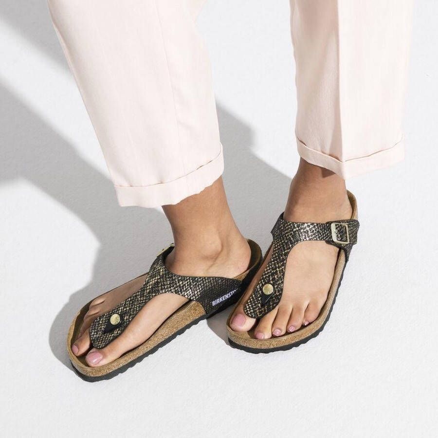 Birkenstock Gizeh Python slippers zwart