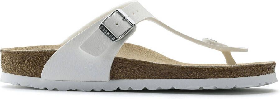 Birkenstock Gizeh Slippers White Narrow-fit Wit Imitatieleer