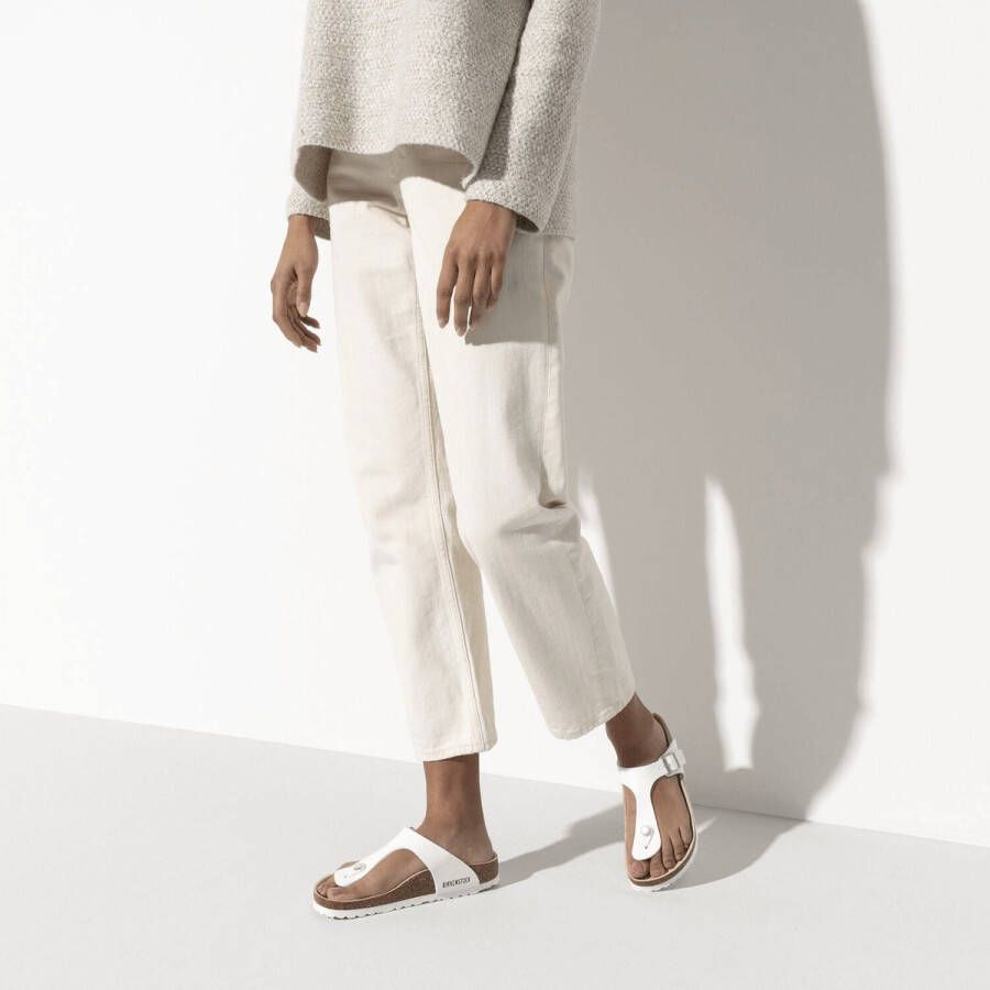 Birkenstock Gizeh Slippers White Narrow-fit Wit Imitatieleer