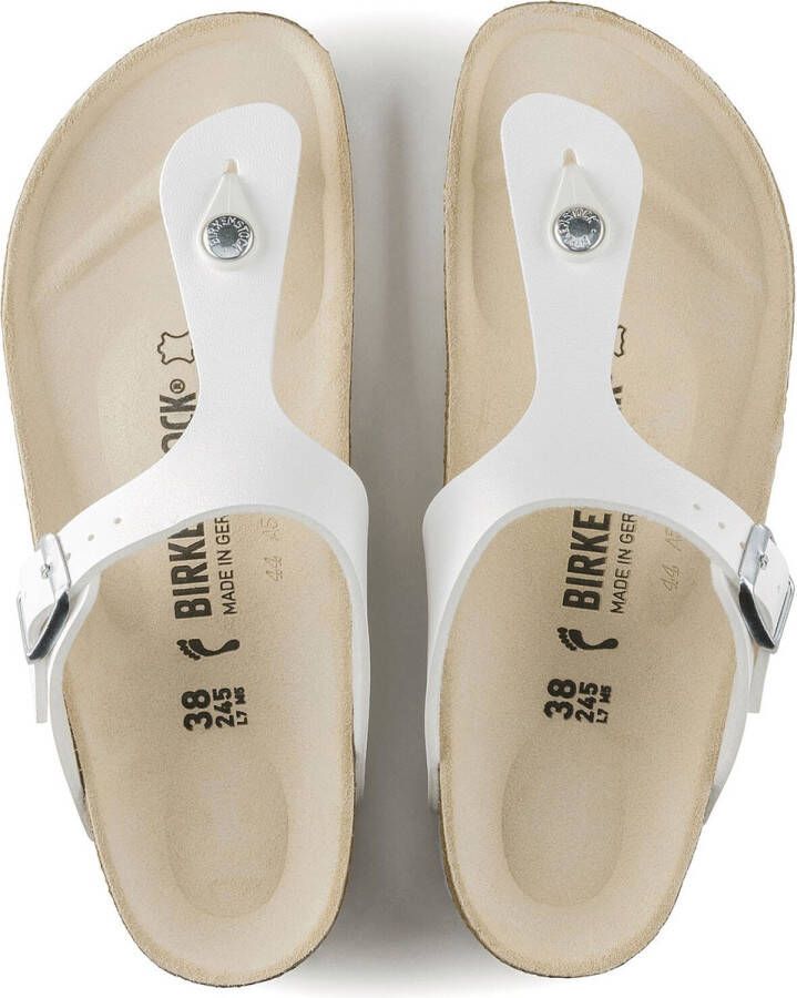 Birkenstock Gizeh Slippers White Narrow-fit Wit Imitatieleer