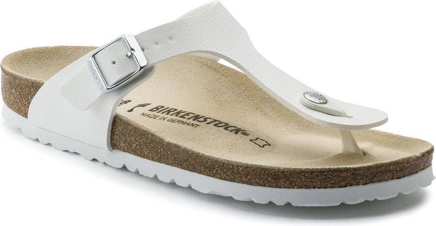 Birkenstock Gizeh Slippers White Narrow-fit Wit Imitatieleer