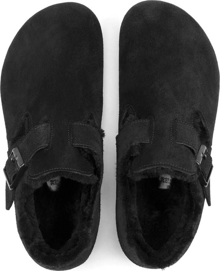 Birkenstock London VL Shearling Nar Dames Clogs Black