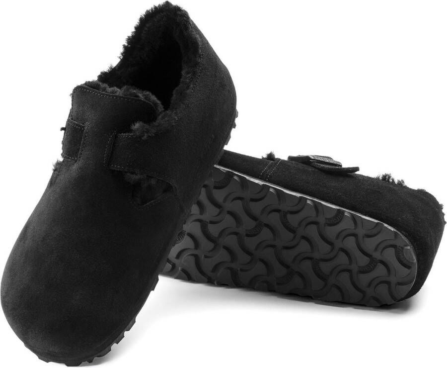 Birkenstock London VL Shearling Nar Dames Clogs Black