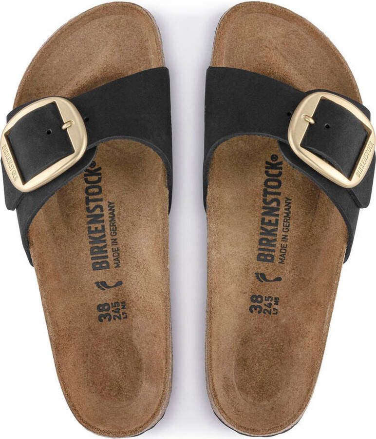 Birkenstock Madrid Big Buckle dames sandaal zwart