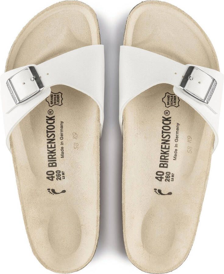 Birkenstock Madrid Slippers White Regular fit | Wit | Imitatieleer