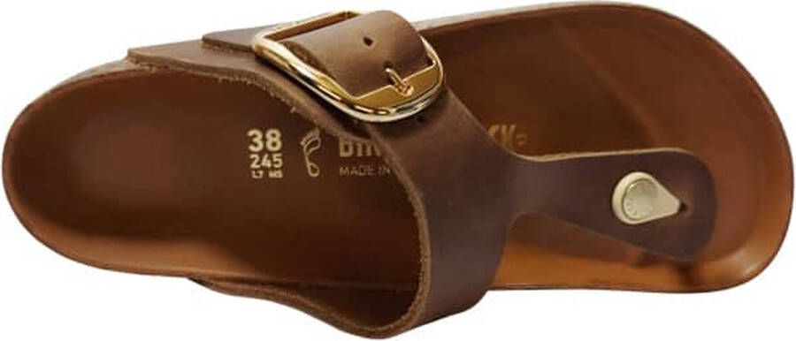 Birkenstock Slipper Gizeh Big Buckle 1018745 Cognac Leer Normaal