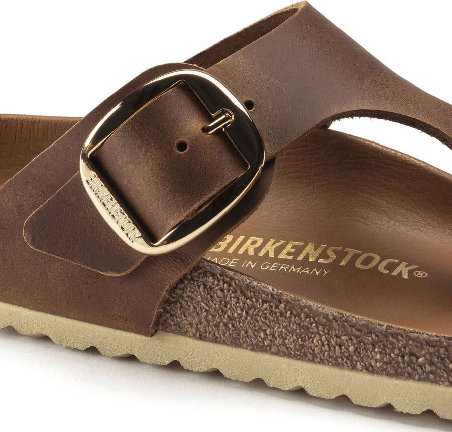 Birkenstock Slipper Gizeh Big Buckle 1018745 Cognac Leer Normaal