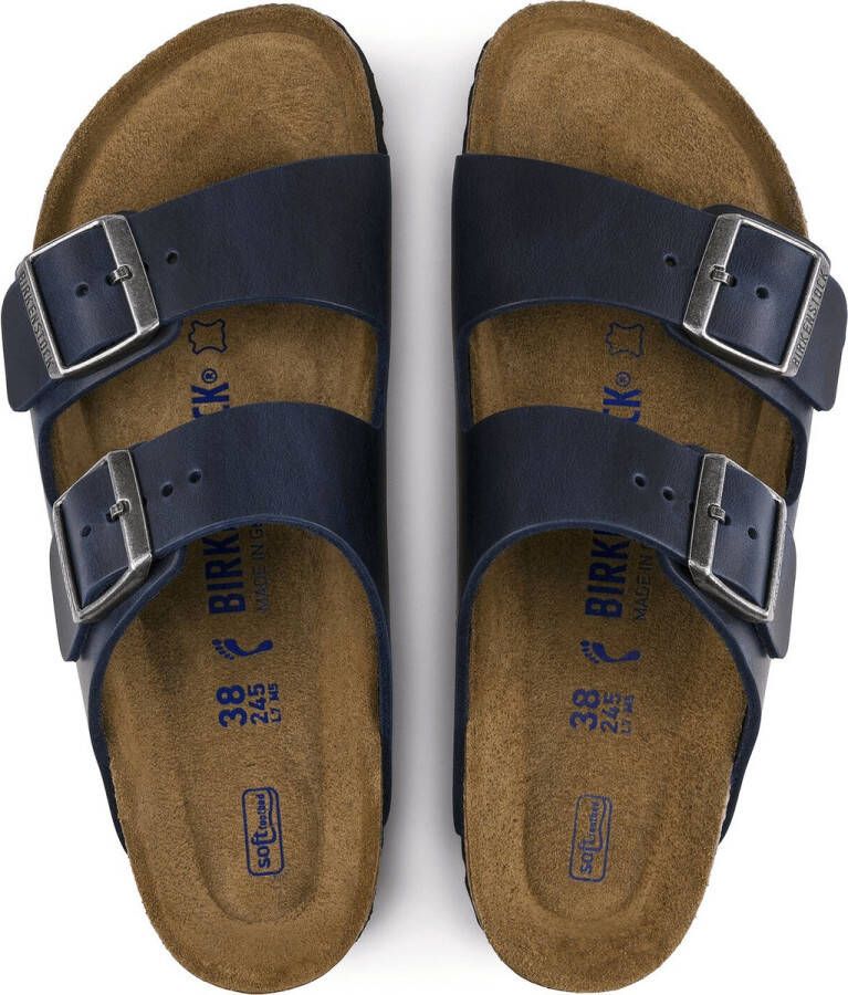 Birkenstock Blauwe Leren Sliders voor Blue - Foto 3