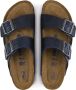 Birkenstock Blauwe Leren Sliders voor Blue - Thumbnail 3