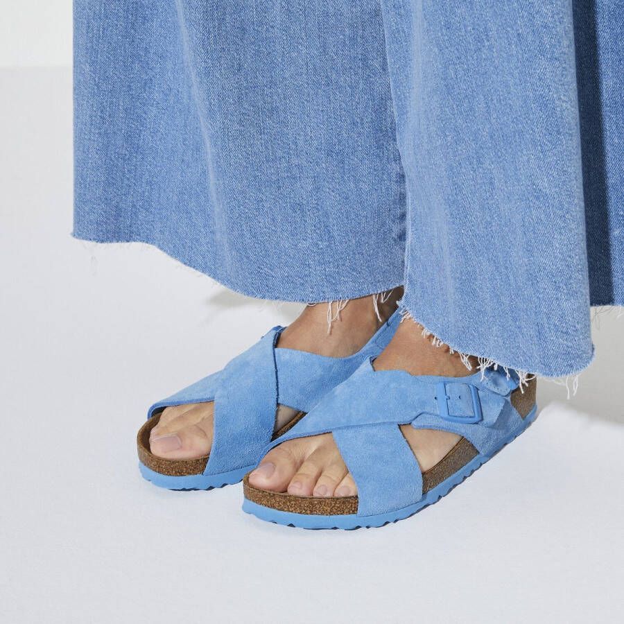 Birkenstock Tulum Sandalen blauw Suede Dames