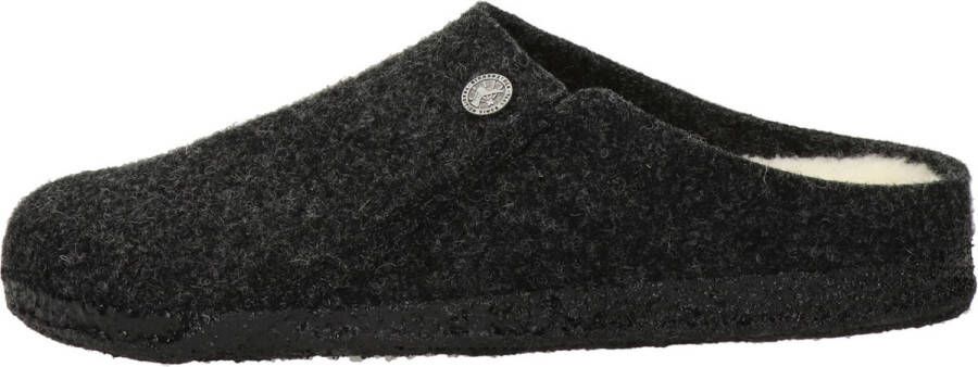 Birkenstock Zermatt narrow Filz Shearling Cozy Home Dames Pantoffels Antraciet