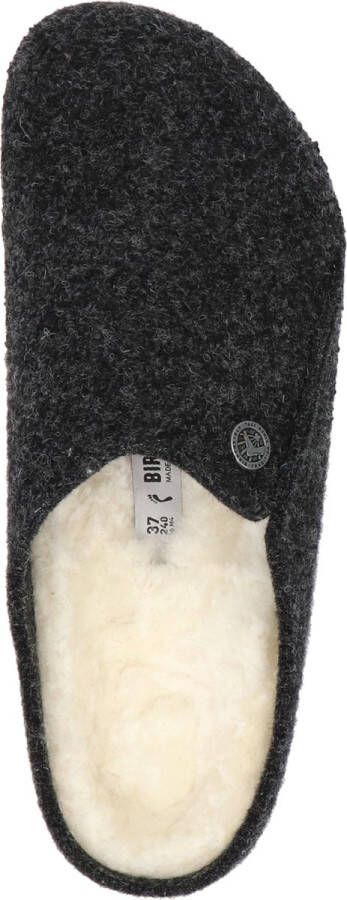 Birkenstock Zermatt narrow Filz Shearling Cozy Home Dames Pantoffels Antraciet