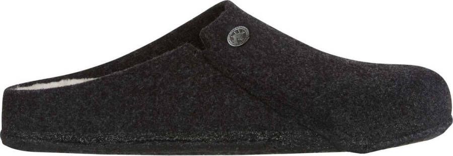 Birkenstock Zermatt narrow Filz Shearling Cozy Home Dames Pantoffels Antraciet