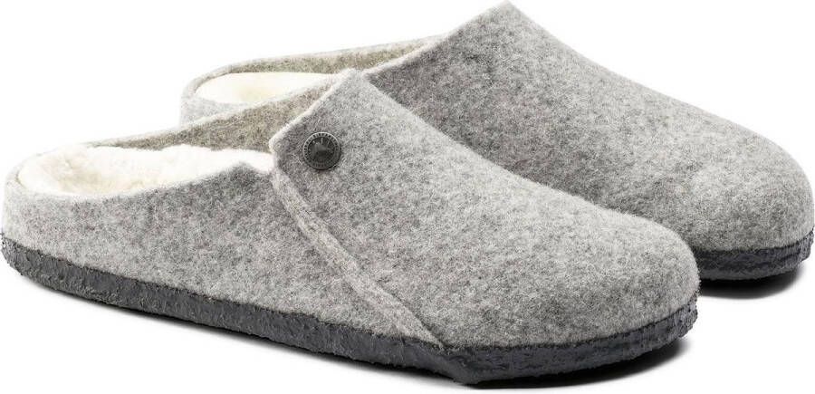 Birkenstock Zermatt narrow Filz Shearling Cozy Home Dames Pantoffels Light Grey