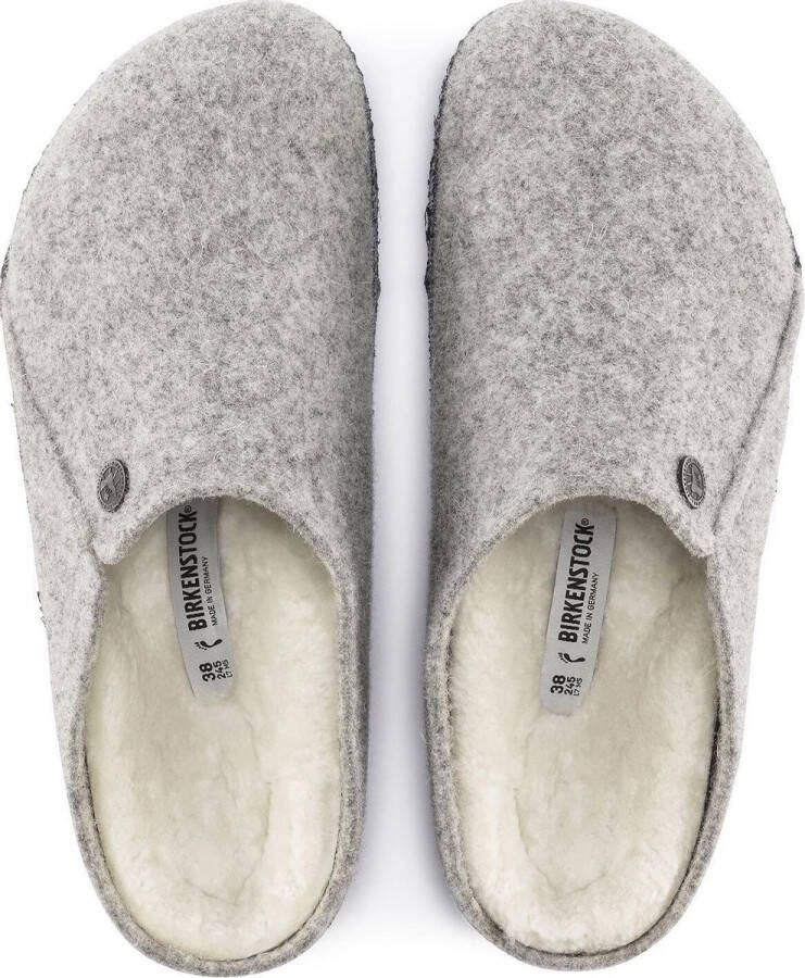 Birkenstock Zermatt narrow Filz Shearling Cozy Home Dames Pantoffels Light Grey