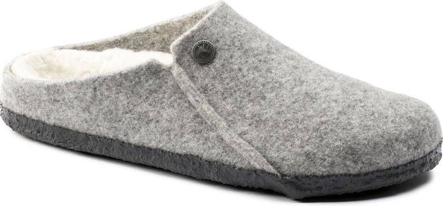 Birkenstock Zermatt narrow Filz Shearling Cozy Home Dames Pantoffels Light Grey