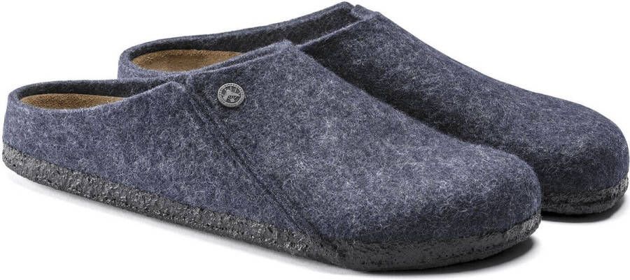 Birkenstock Pantoffels Andermatt Wolvilt Sloffen Standaard Blauw Regular - Foto 9