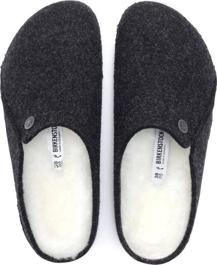 Birkenstock Zermatt Shearling WZ Narrow Dames Sloffen Antrachite