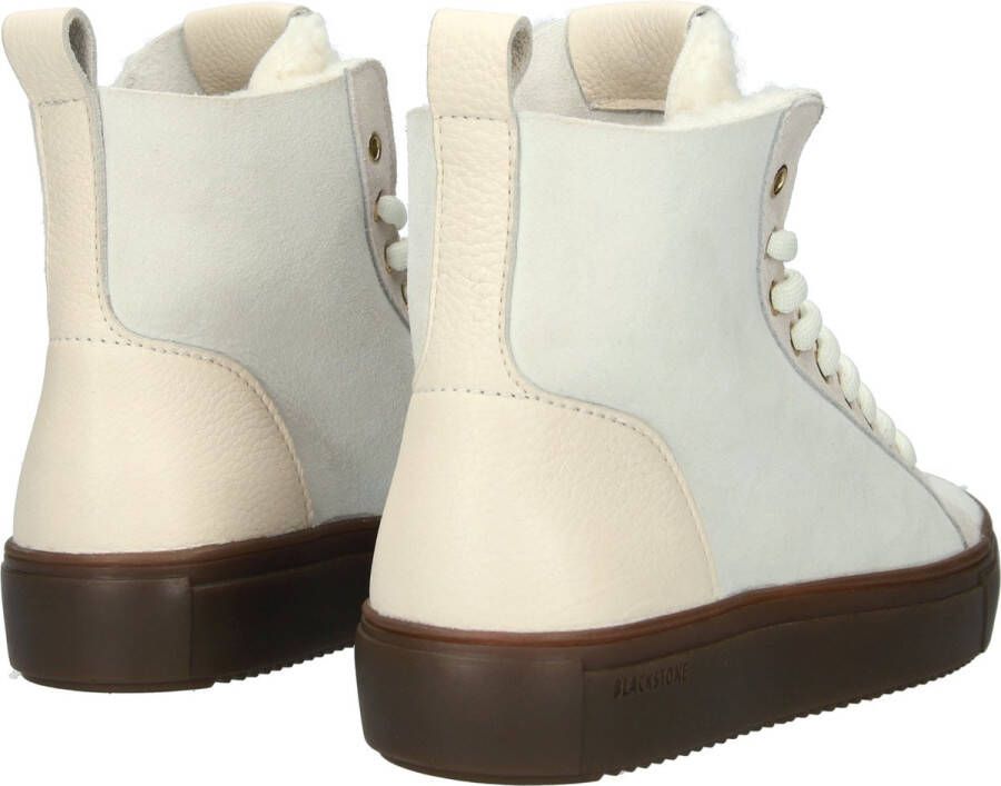 Blackstone AKNA YL55 OFF WHITE HIGH SNEAKER SHEEPSKIN Vrouw Beige