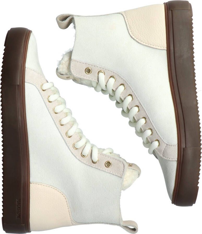 Blackstone AKNA YL55 OFF WHITE HIGH SNEAKER SHEEPSKIN Vrouw Beige