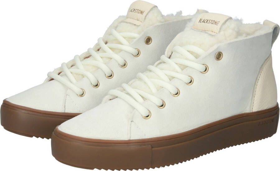 Blackstone ARNAQ QL48 OFF WHITE MID SNEAKER SHEEPSKIN Vrouw Beige