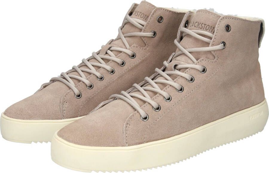 Blackstone DYLAN YG20 WEATHERED TEAK HIGH SNEAKER SHEEPSKIN Man Beige