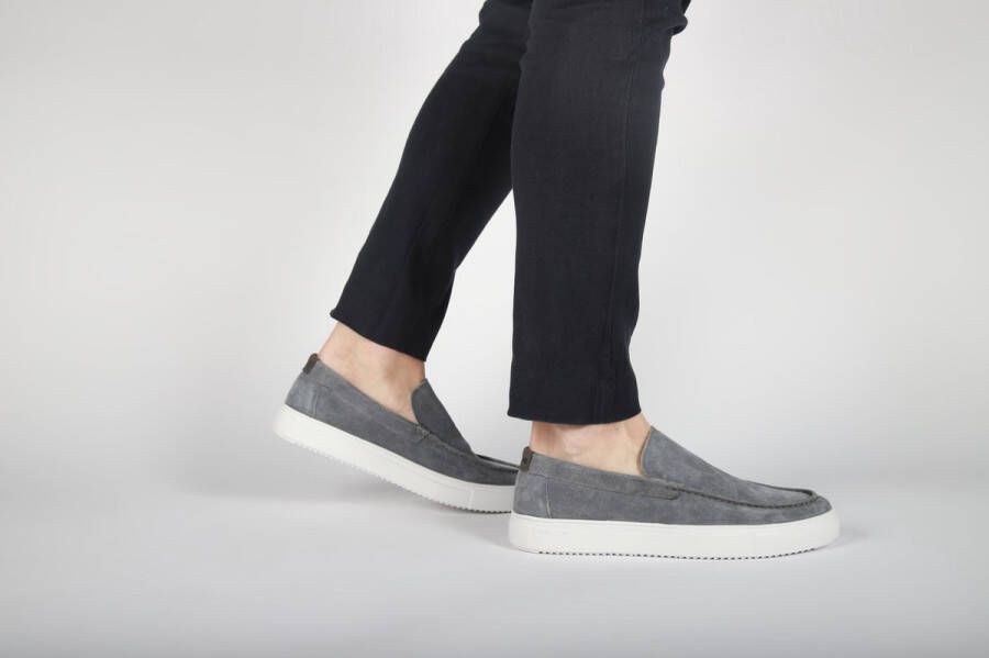 Blackstone GIULIO Grey Pinstripe Slip-ons Man Grey