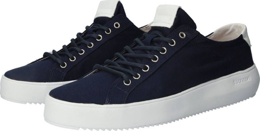 Blackstone Morgan Zg30 Navy Canvas LOW Sneaker Blauw Heren