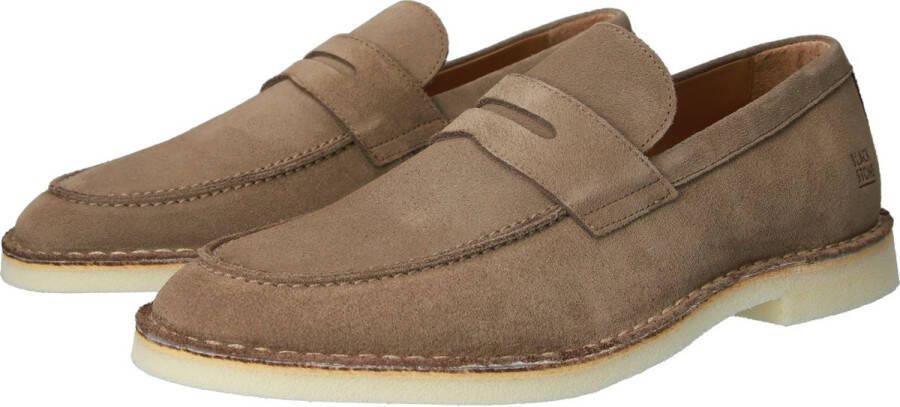 Blackstone Taupe Suède Loafer Instappers Brown Heren