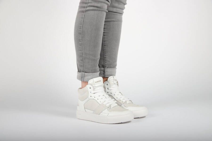 Blackstone XW42 WHITE HIGH TOP SNEAKER Vrouw White