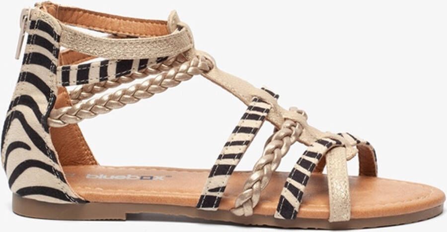 BLUE BOX meisjes sandalen goud zebraprint