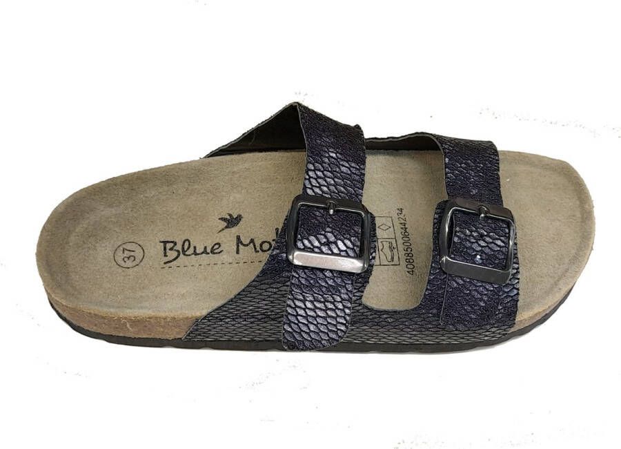 blue motion dames slippers model 4 donkerbruin met motief