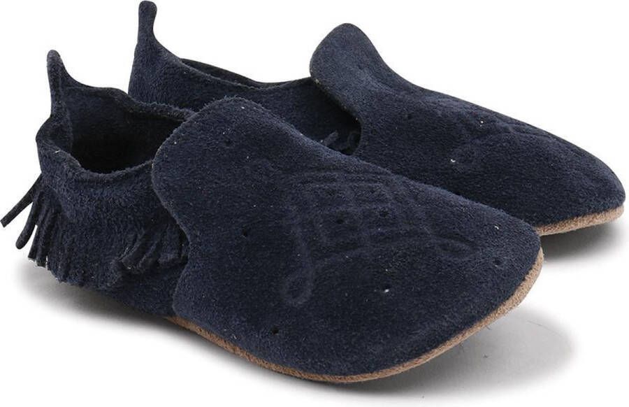 Bobux Soft Soles Baby Slofjes Leer Suede Moccasin Navy