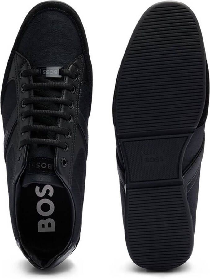 BOSS Saturn Lowp Sneakers Textiel Heren Zwart