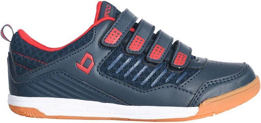 Brabo Velcro Indoor Hockeyschoenen Kinderen Navy Red