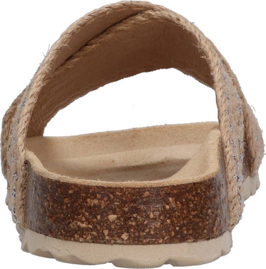 Braqeez 422422-502 Meisjes Slippers Beige Imitatieleer Geen Sluiting