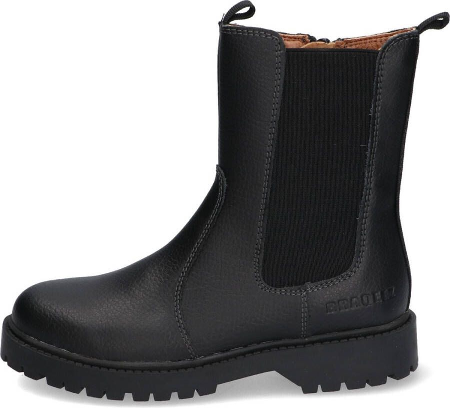 Braqeez 422774-589 Meisjes Chelsea Boots Zwart Leer Ritssluiting - Foto 9