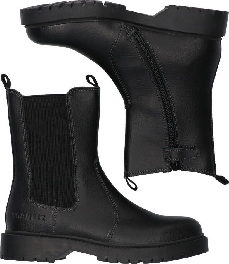 Braqeez 422774-589 Meisjes Chelsea Boots Zwart Leer Ritssluiting - Foto 10