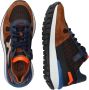 Braqeez 422942-413 Lage Sneakers Bruin Blauw Oranje Leer Veters - Thumbnail 8