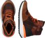 Braqeez 422944 113 Jongens Hoge Sneakers Bruin Oranje Leer Veters - Thumbnail 4