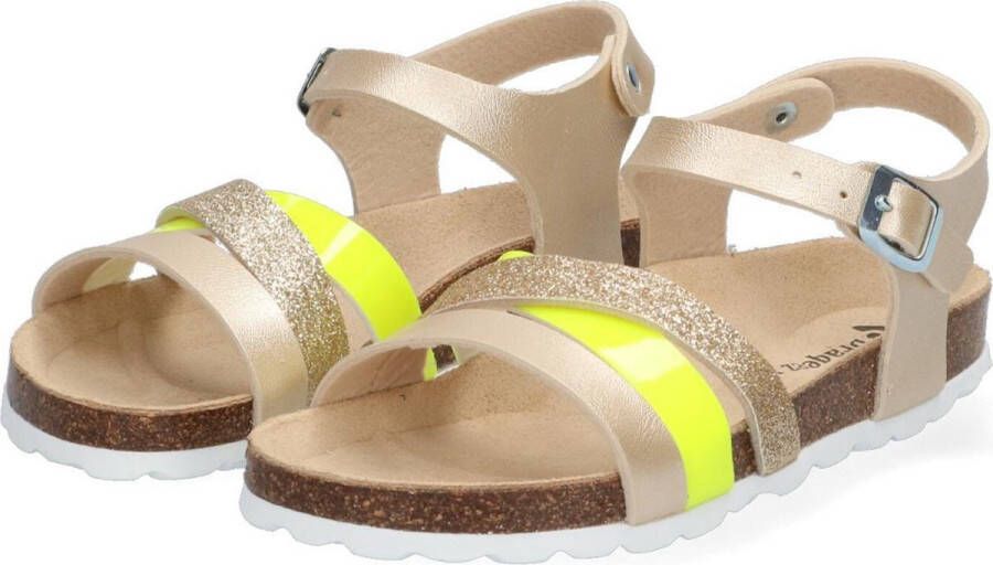 Braqeez Saar Spain Meisjes Sandalen Goud Geel Imitatieleer Gesp