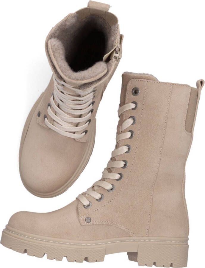 Bullboxer Ajs503 Veterboots Laarzen Met Veters Meisjes Beige