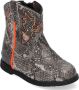 BunniesJR Bunnies JR 220655-703 Meisjes Cowboy Boots Grijs Print Leer Ritssluiting - Thumbnail 4