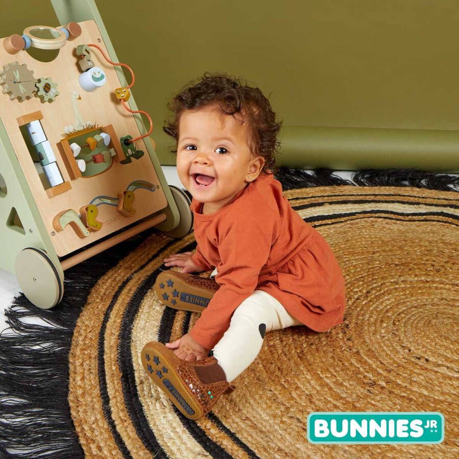 Bunnies JR 221510-413 Meisjes Babylaarsjes Bruin Suède Ritssluiting